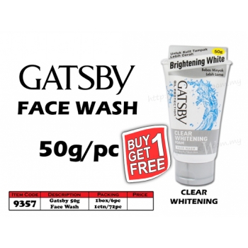 9357 Gatsby Face Wash 50g - Clear Whitening- Buy1Get1free